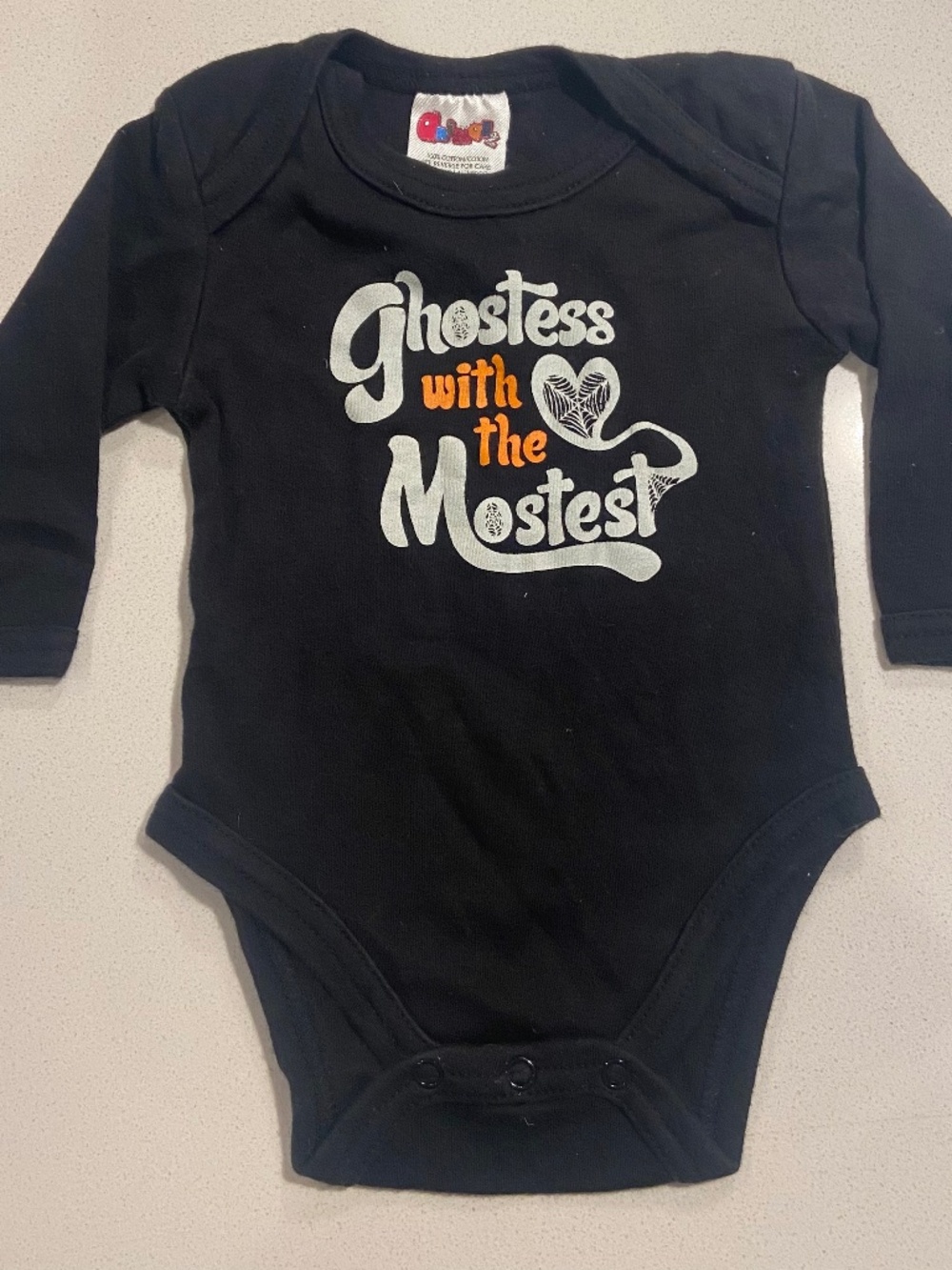 Animalz Halloween Long Sleeve Baby Bodysuit - Ghostess with the Mostest 3-6M